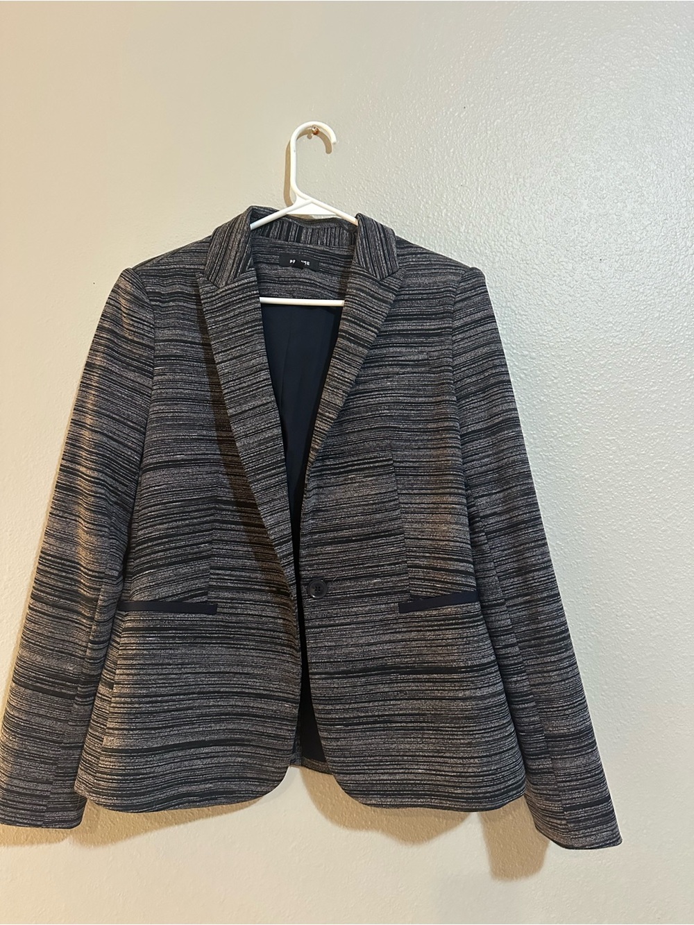 Premise Striped Gray Knit Blazer